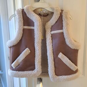 Boden Faux Shearling Gilet Vest Size US 2 NWT